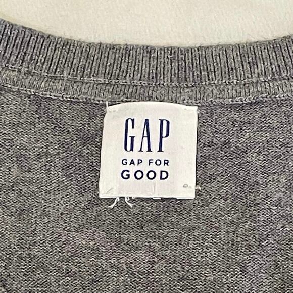 Gap for Good Long Sleeve V-Neck Cotton Pullover Men's M Gray Classic Casual - Picture 4 of 10